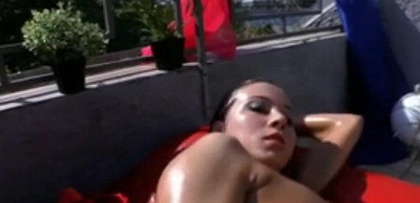  Hot Teen Brutalized in the Ass While Taking the Sun